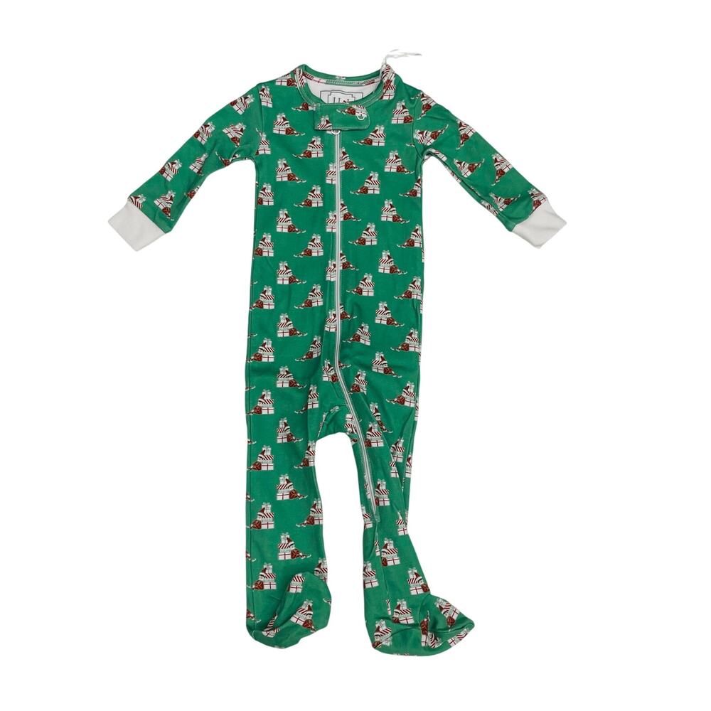 NWT Lila and Hayes 3-6M Parker Footie in Santa's Helper
